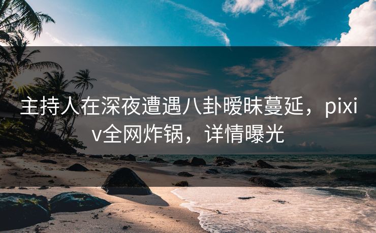 主持人在深夜遭遇八卦暧昧蔓延，pixiv全网炸锅，详情曝光