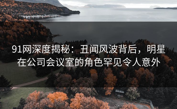 91网深度揭秘:丑闻风波背后,明星在公司会议室的角色罕见令人意外 91网深度揭秘:丑闻风波背后,明星在公司会议室的角色罕见令人意外