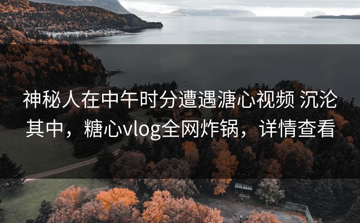 神秘人在中午时分遭遇溏心视频 沉沦其中,糖心vlog全网炸锅,详情查看